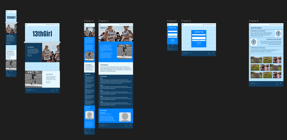 Website mock ups made in Figma.